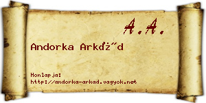 Andorka Arkád névjegykártya